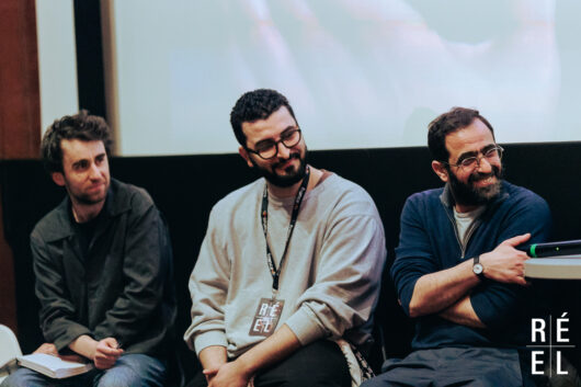24 mars - Discussion Cinéaste palestiniens aujourd'hui avec Sbeih Sbeih, Mahmoud Nabil Ahmed et Basma al-Sharif © Léa Rener
