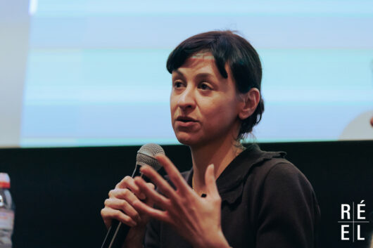 24 mars - Discussion Cinéaste palestiniens aujourd'hui avec Sbeih Sbeih, Mahmoud Nabil Ahmed et Basma al-Sharif © Léa Rener