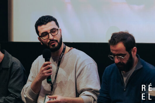 24 mars - Discussion Cinéaste palestiniens aujourd'hui avec Sbeih Sbeih, Mahmoud Nabil Ahmed et Basma al-Sharif © Léa Rener